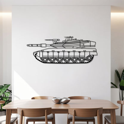 Merkava IV - Tank Wall Art - Metal Silhouette - Veteran Gift - Military Room Decor