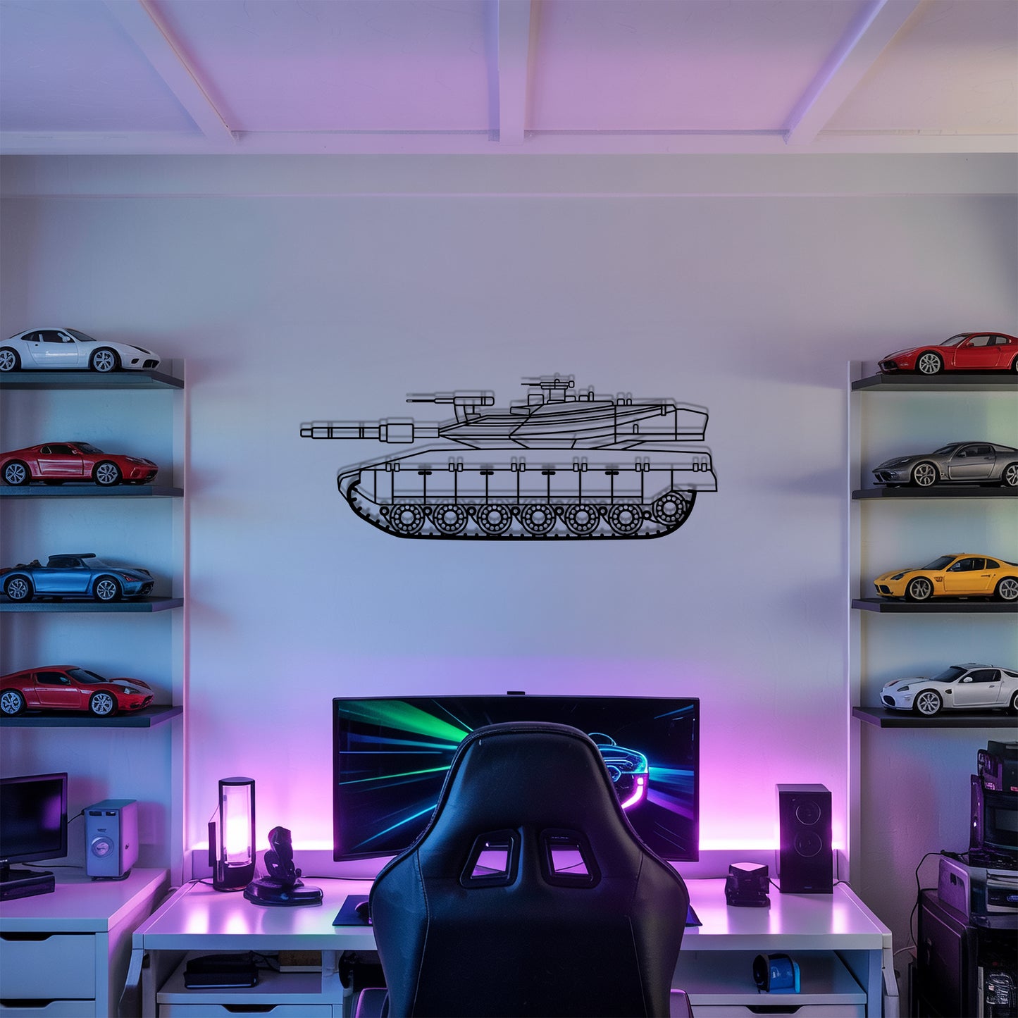 Merkava IV - Tank Wall Art - Metal Silhouette - Veteran Gift - Military Room Decor