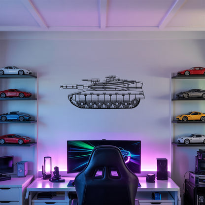 Merkava IV - Tank Wall Art - Metal Silhouette - Veteran Gift - Military Room Decor