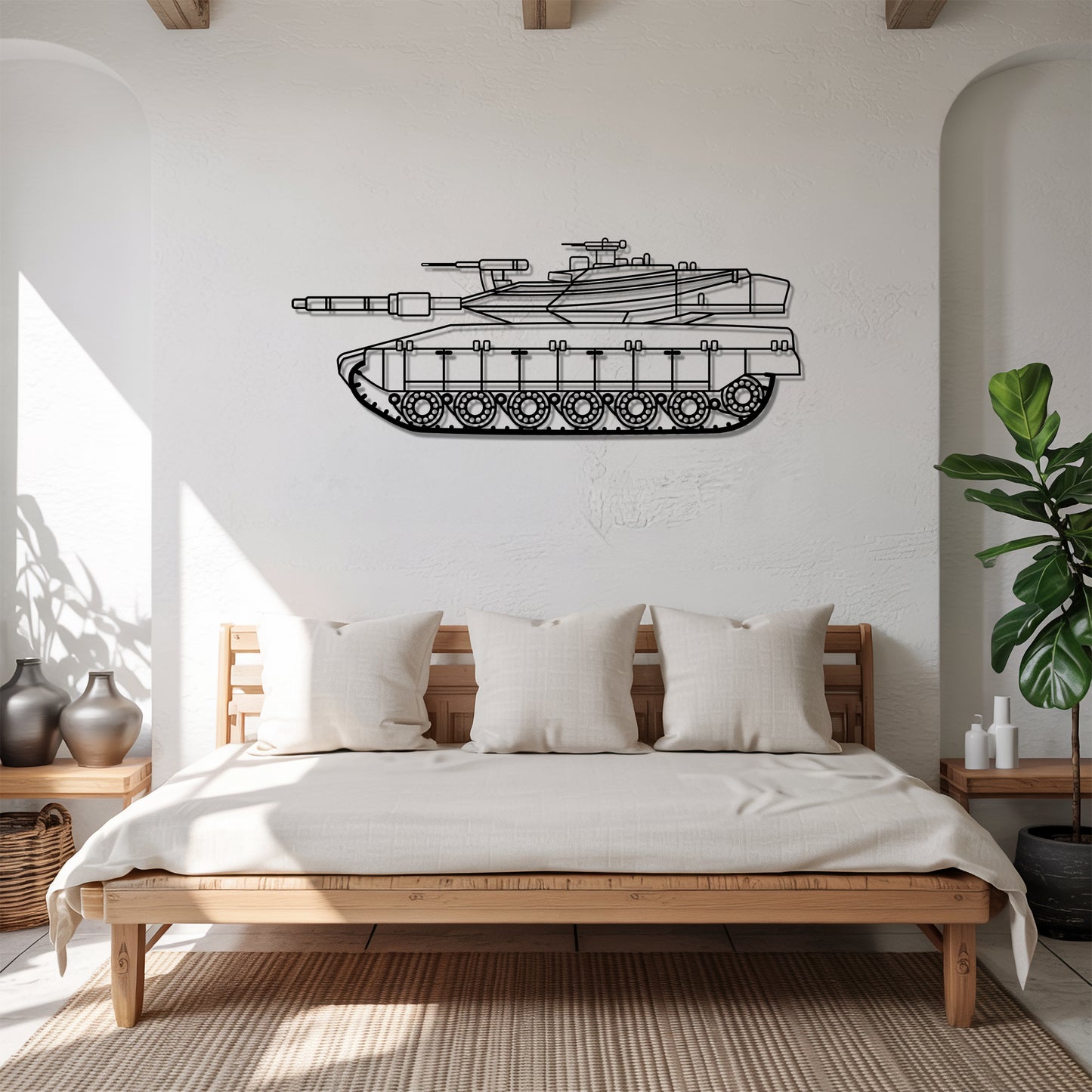 Merkava IV - Tank Wall Art - Metal Silhouette - Veteran Gift - Military Room Decor