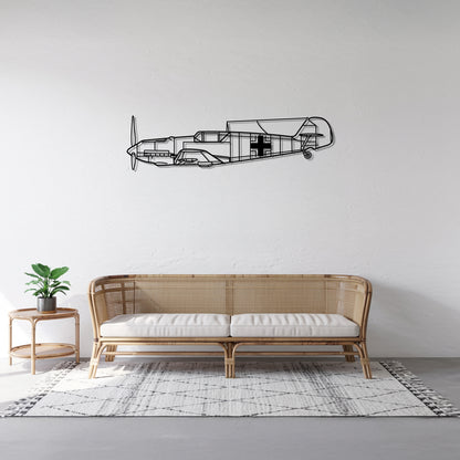 BF109 - Airplane Metal Silhouette Wall Art - Aviation Gift - Pilot Office Decor