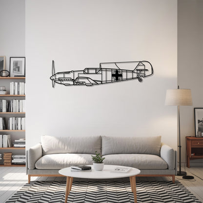 BF109 - Airplane Metal Silhouette Wall Art - Aviation Gift - Pilot Office Decor