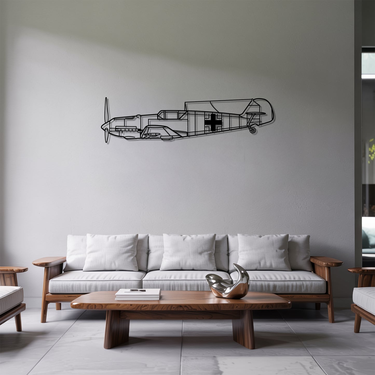 BF109 - Airplane Metal Silhouette Wall Art - Aviation Gift - Pilot Office Decor