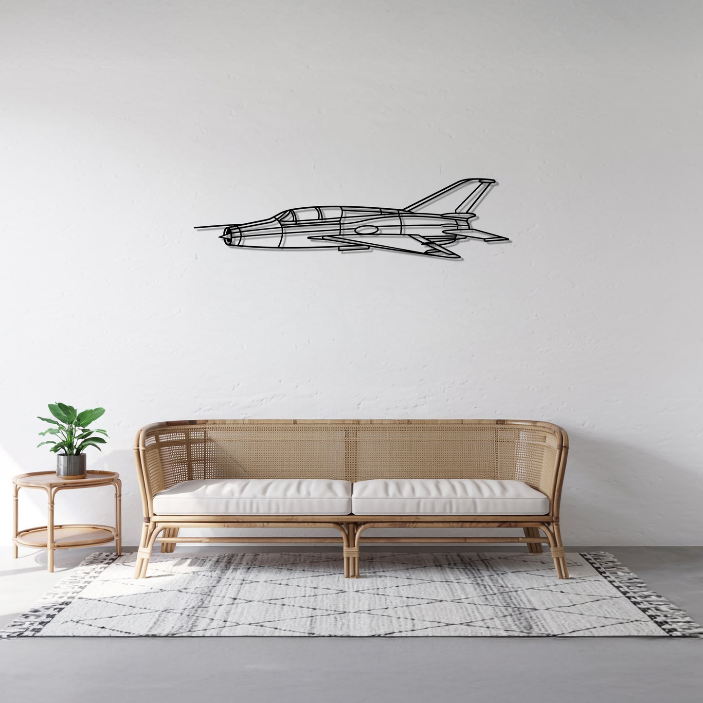 Mig-21 - Airplane Metal Silhouette Wall Art - Aviation Gift - Pilot Office Decor