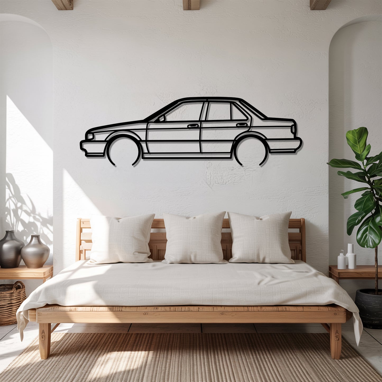 Sentra - Car Metal Silhouette Wall Art - Car Enthusiast Gift - Laser-cut Garage Decor