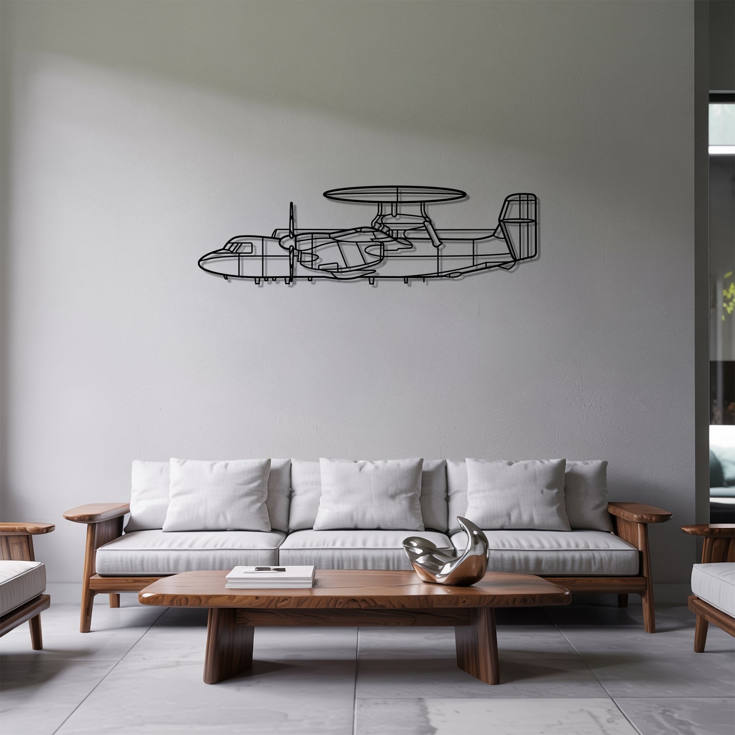 E-2D Hawkeye - Airplane Metal Silhouette Wall Art - Aviation Gift - Pilot Office Decor
