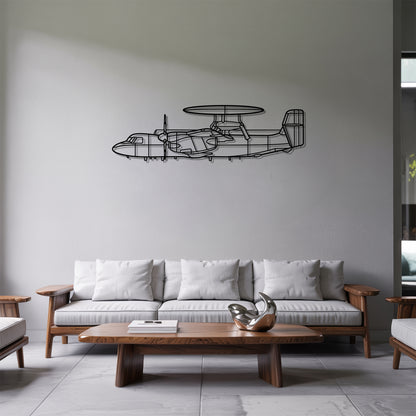 E-2D Hawkeye - Airplane Metal Silhouette Wall Art - Aviation Gift - Pilot Office Decor