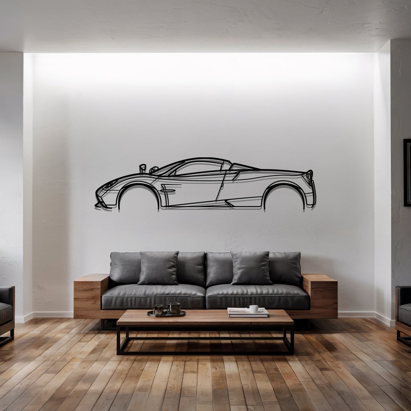 Huayra - Car Metal Silhouette Wall Art - Car Enthusiast Gift - Laser-cut Garage Decor