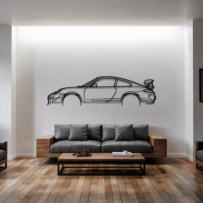 911 GT3 RS 4.0 (997) - Car Metal Silhouette Wall Art - Car Enthusiast Gift - Laser-cut Garage Decor