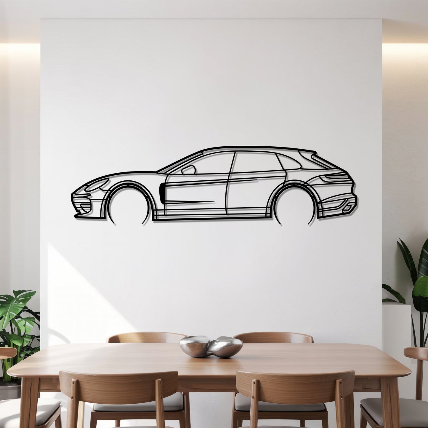 Panamera II Detailed - Car Metal Silhouette Wall Art - Car Enthusiast Gift - Laser-cut Garage Decor