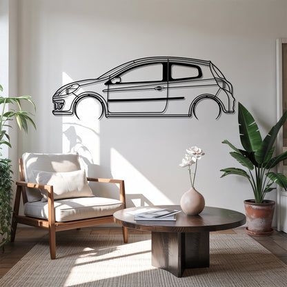 Clio III 2-door Detailed - Car Metal Silhouette Wall Art - Car Enthusiast Gift - Laser-cut Garage Decor