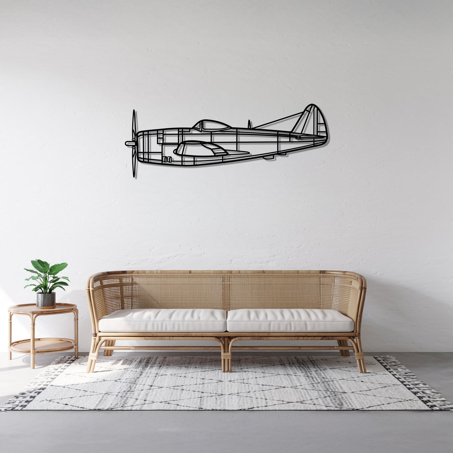 P-47D - Airplane Metal Silhouette Wall Art - Aviation Gift - Pilot Office Decor