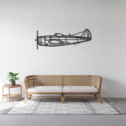 P-47D - Airplane Metal Silhouette Wall Art - Aviation Gift - Pilot Office Decor