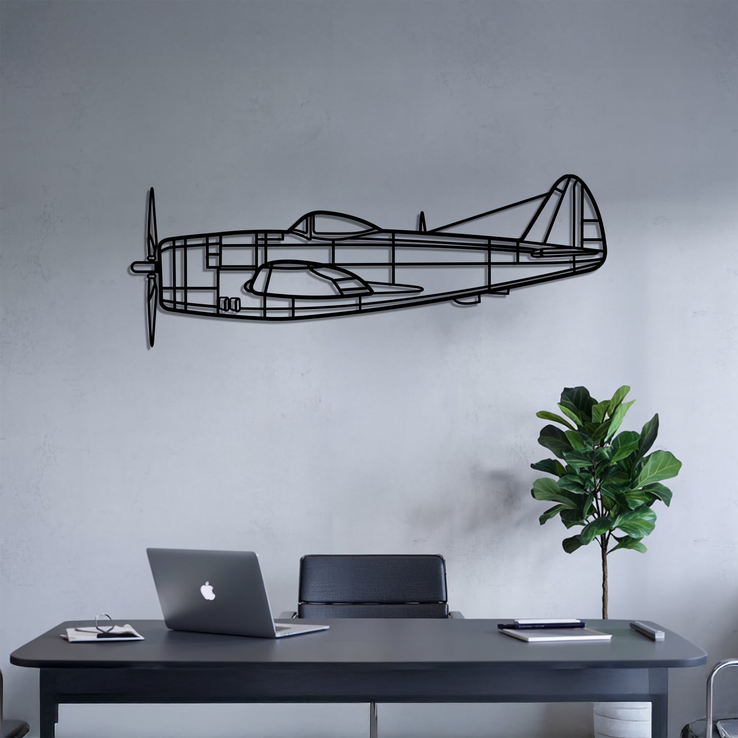 P-47D - Airplane Metal Silhouette Wall Art - Aviation Gift - Pilot Office Decor