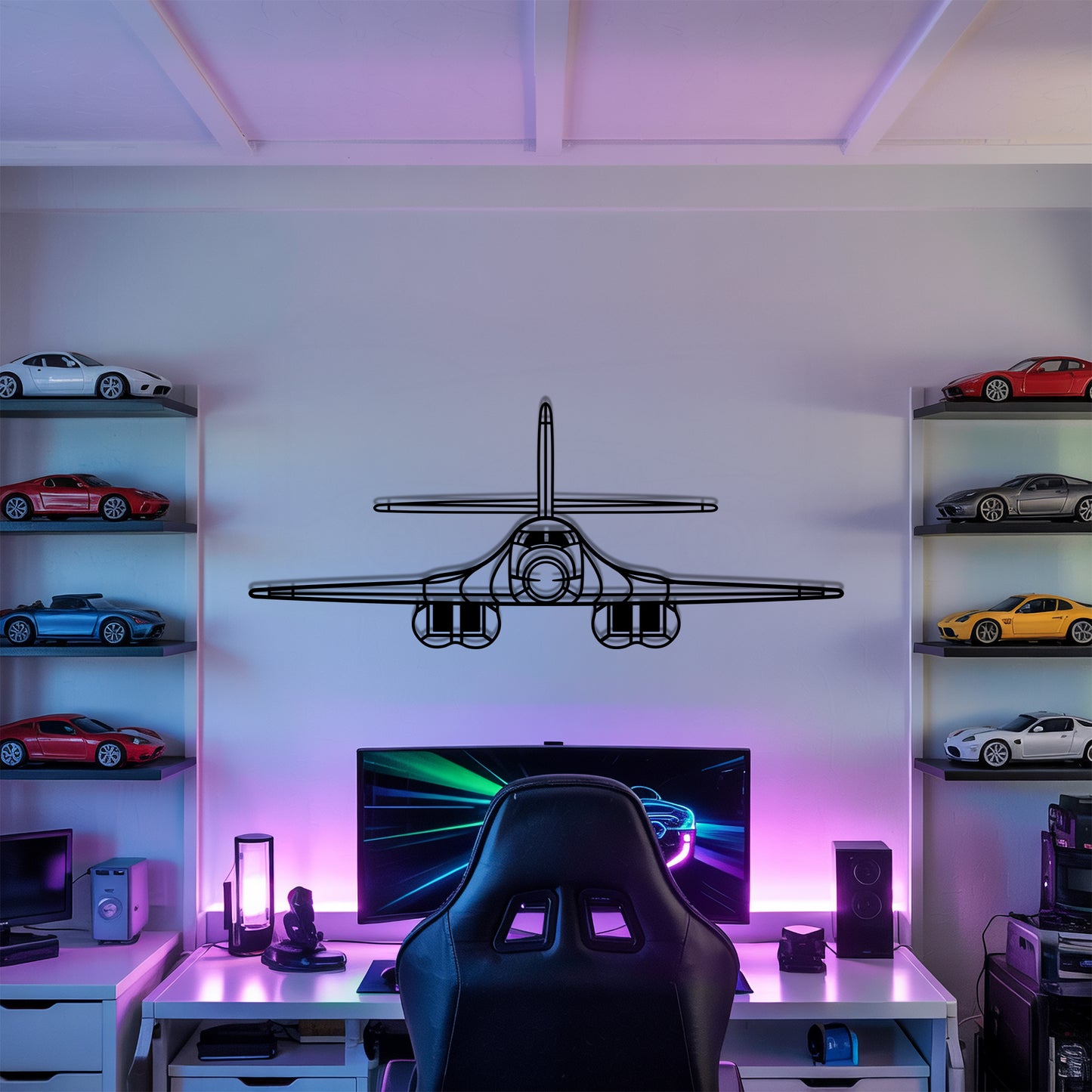 B-1 Lancer - Airplane Metal Silhouette Wall Art - Aviation Gift - Pilot Office Decor