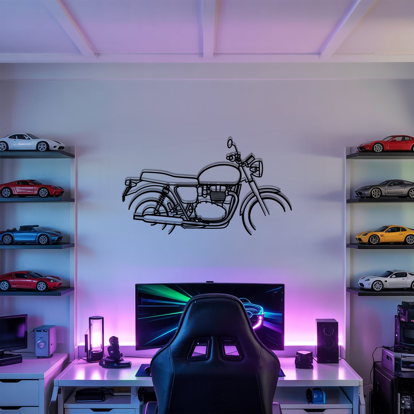 Bonneville T120 - Motorcycle Metal Silhouette Wall Art - Bikers Gift - Garage Decor