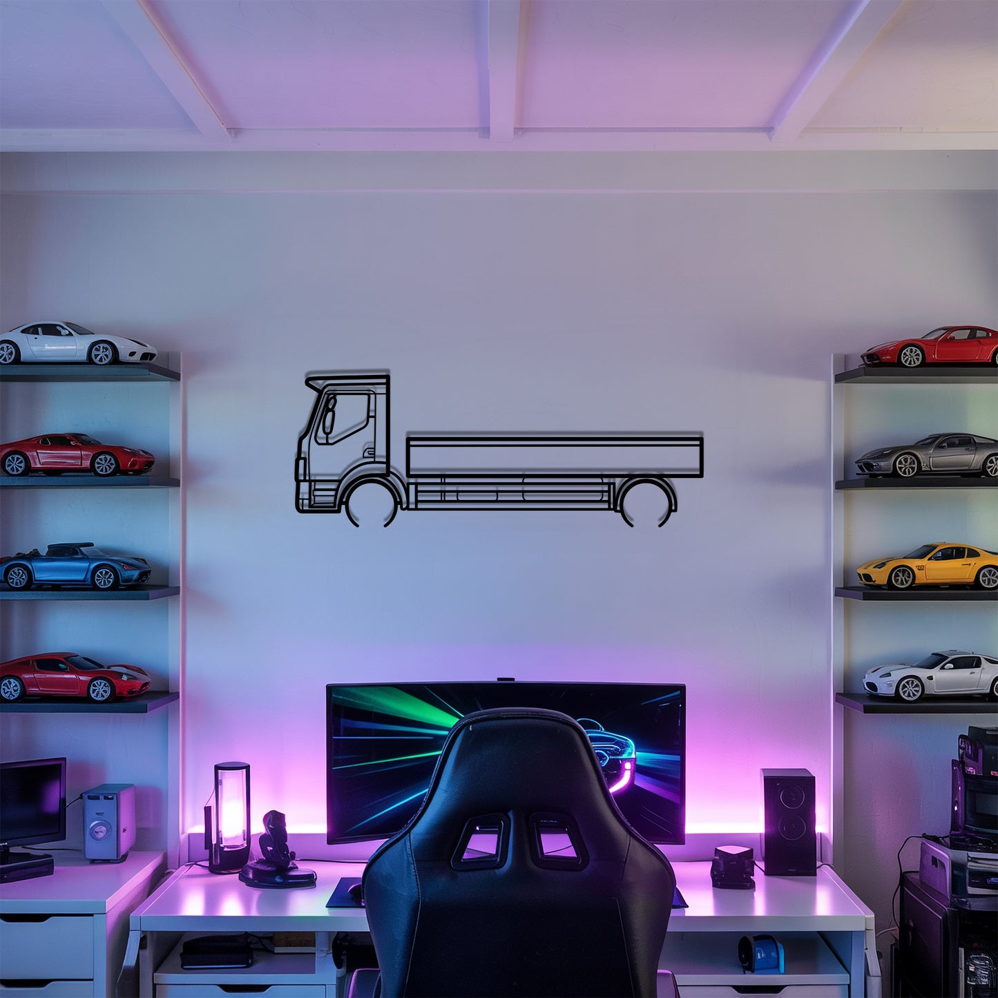 LF 2001 - Semi Truck Metal Silhouette Wall Art - Truckers Gift - CDL Office Decor