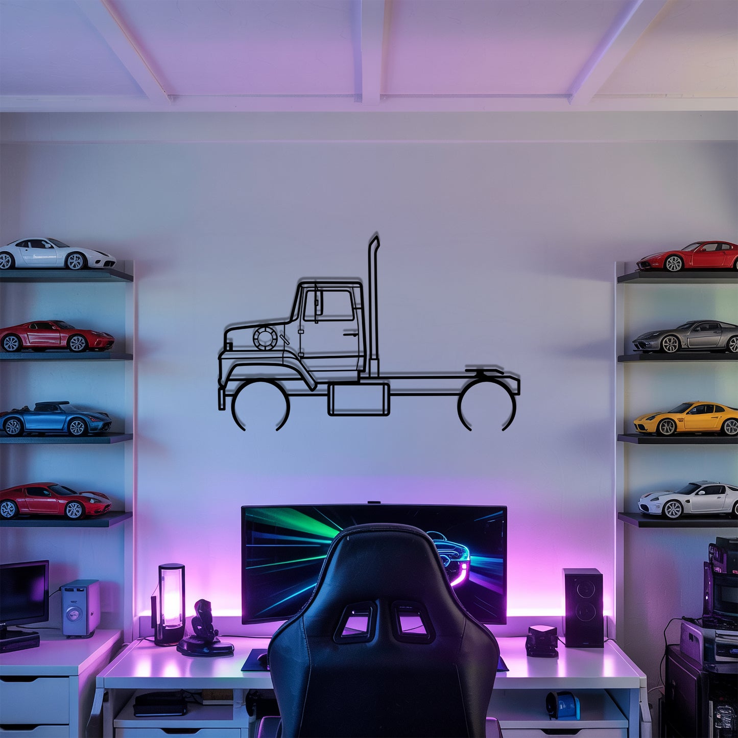 L9000 (1970–1998) - Semi Truck Metal Silhouette Wall Art - Truckers Gift - CDL Office Decor