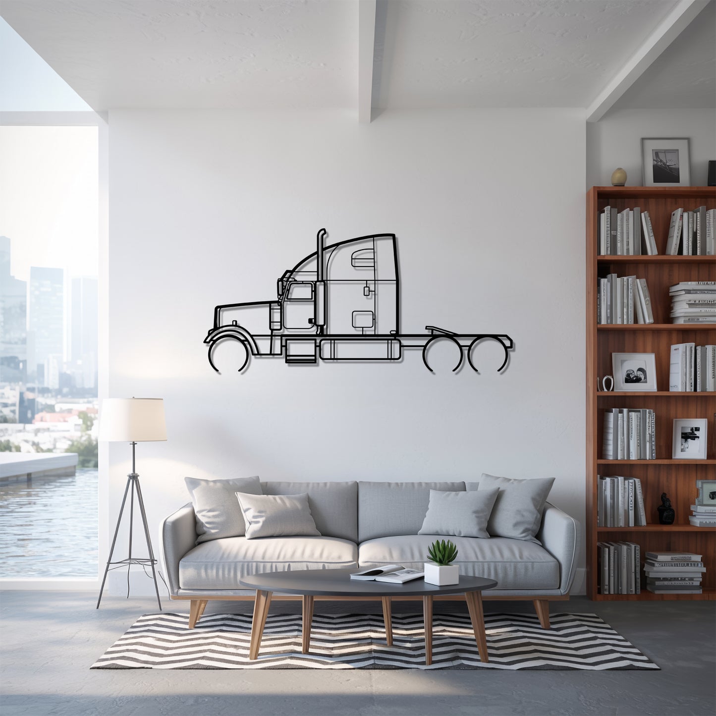 Classic XL (1990-2010) - Semi Truck Metal Silhouette Wall Art - Truckers Gift - CDL Office Decor
