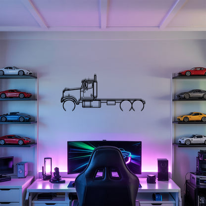 9900 (1999-2017) - Semi Truck Metal Silhouette Wall Art - Truckers Gift - CDL Office Decor