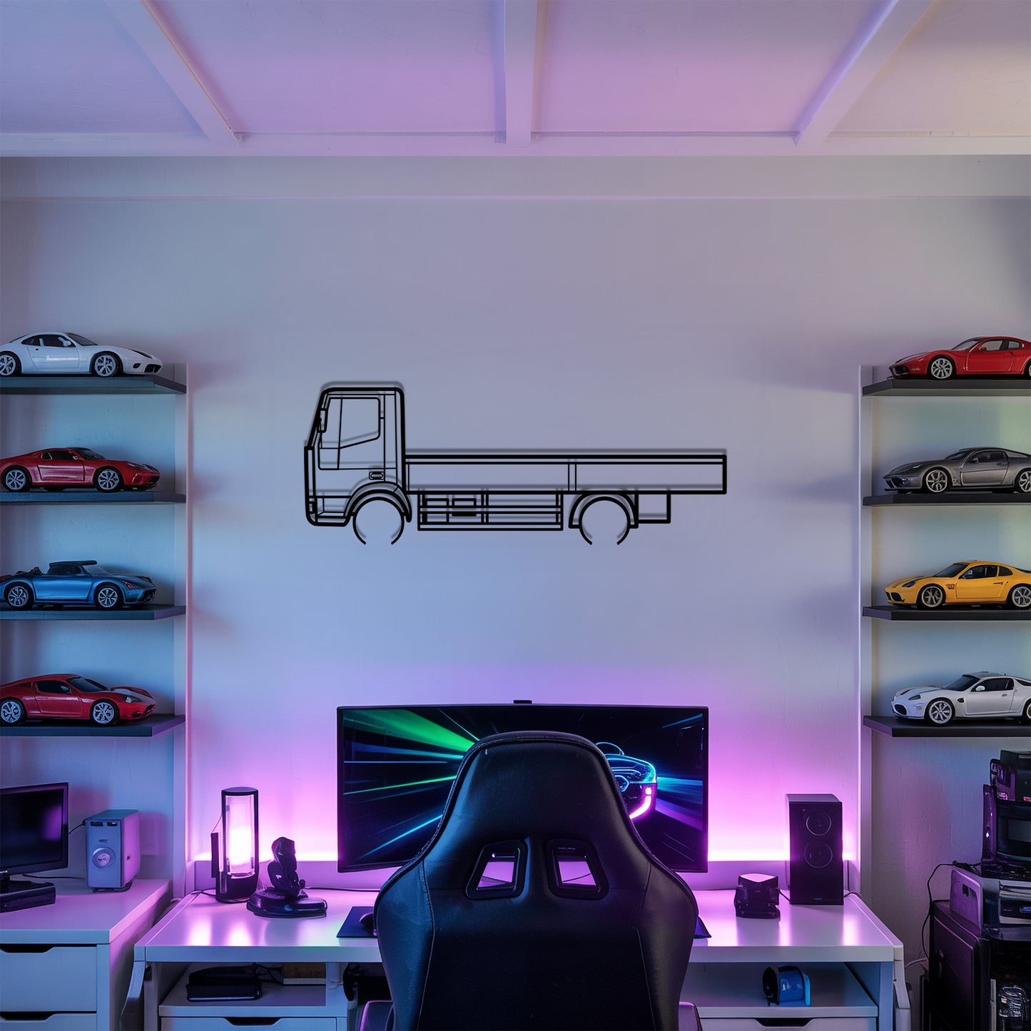 Eurocargo 1991 - Semi Truck Metal Silhouette Wall Art - Truckers Gift - CDL Office Decor