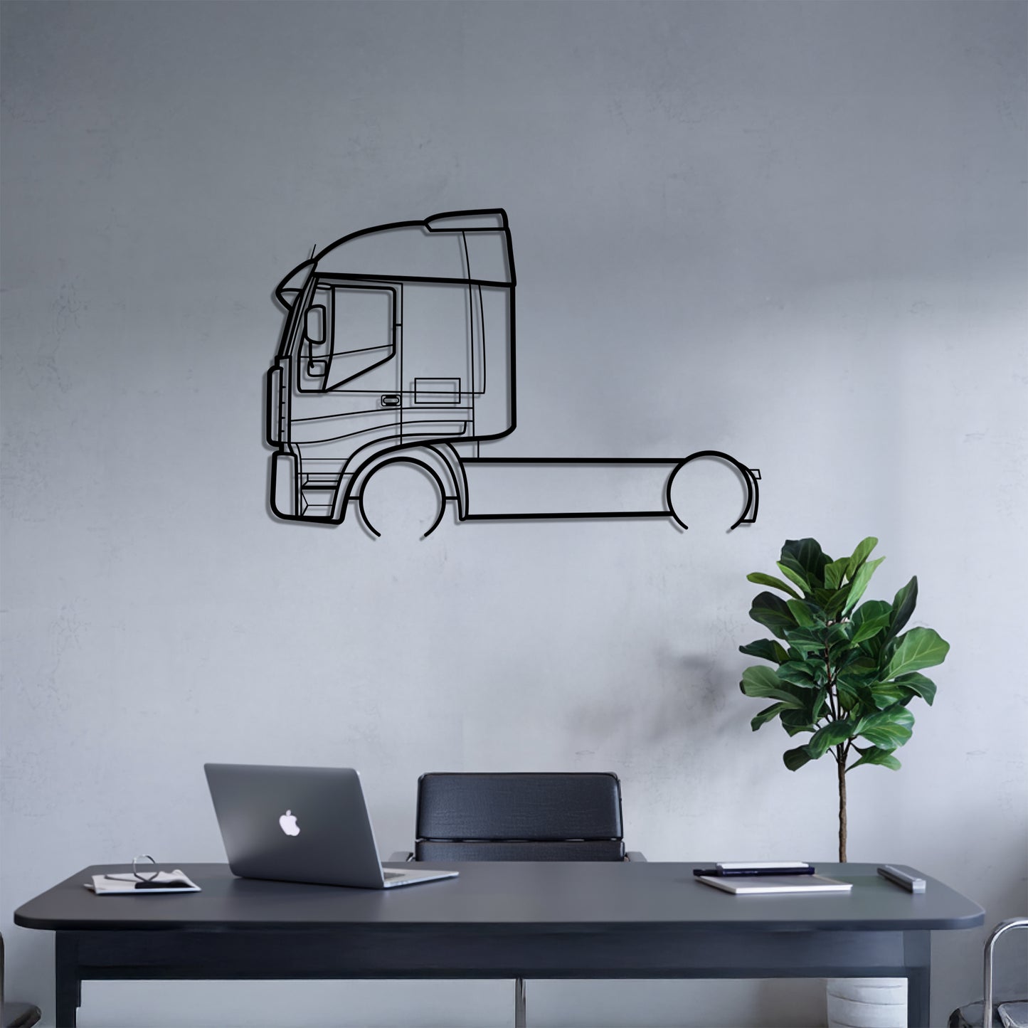 Stralis 2002 - Semi Truck Metal Silhouette Wall Art - Truckers Gift - CDL Office Decor