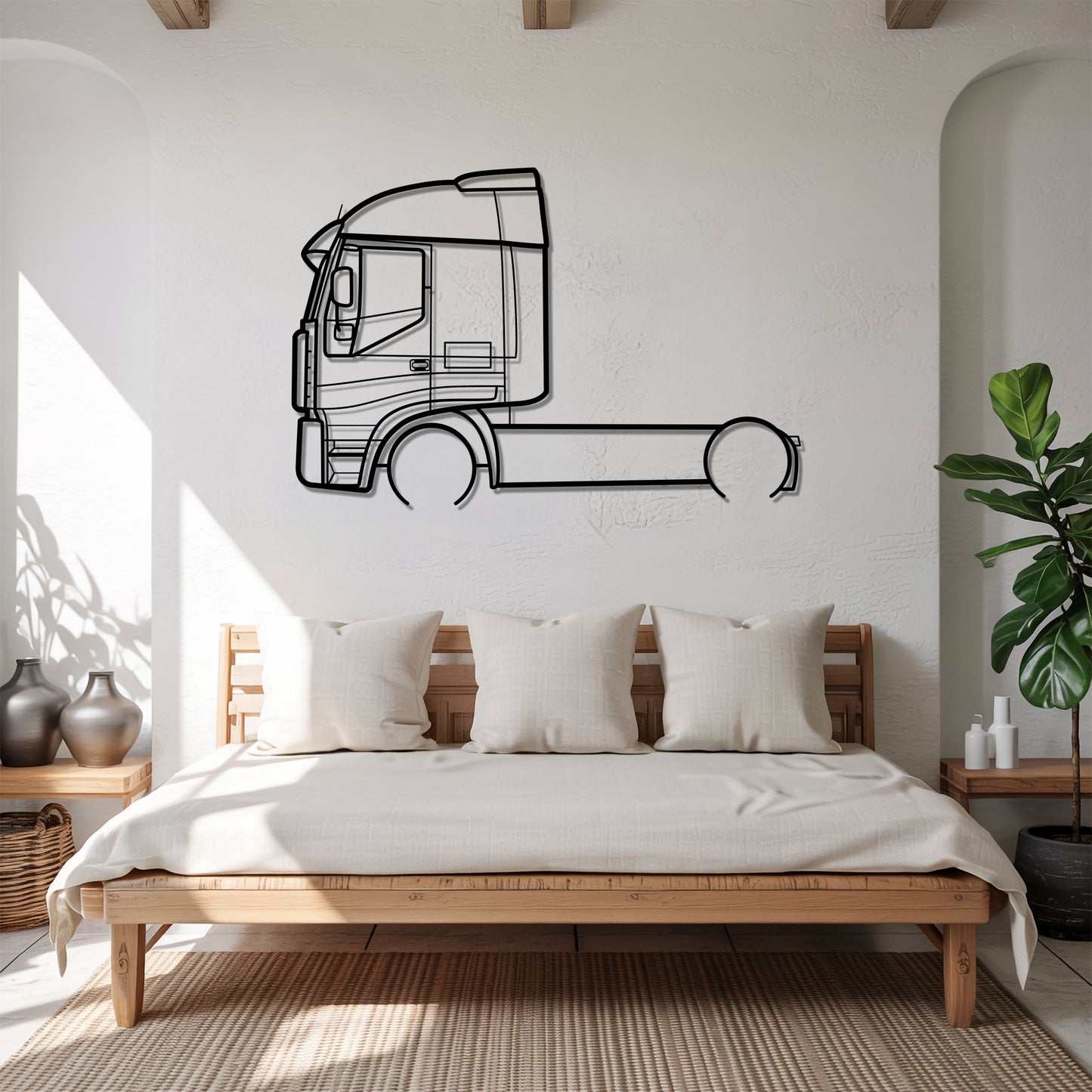 Stralis 2002 - Semi Truck Metal Silhouette Wall Art - Truckers Gift - CDL Office Decor