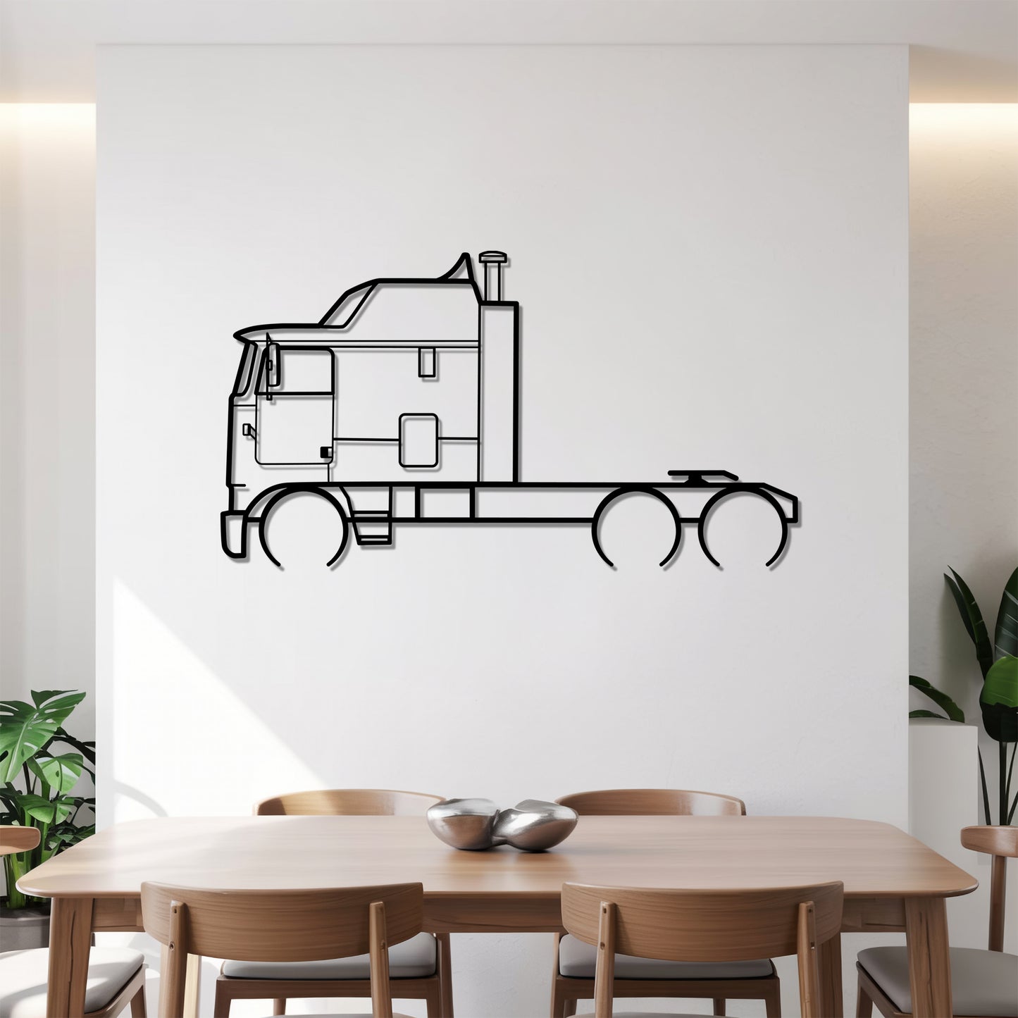 K100 Aerodyne (1960–2004) - Semi Truck Metal Silhouette Wall Art - Truckers Gift - CDL Office Decor