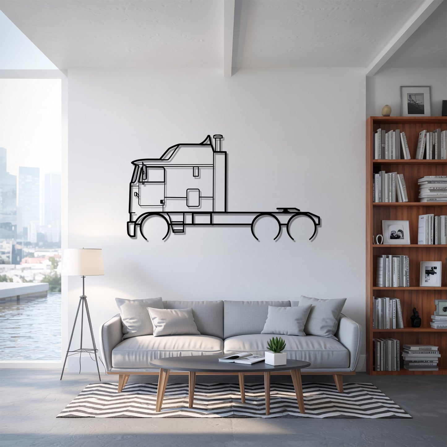K100 Aerodyne (1960–2004) - Semi Truck Metal Silhouette Wall Art - Truckers Gift - CDL Office Decor