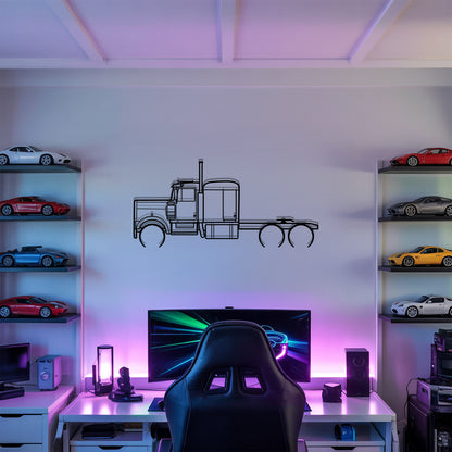W900A (1961–1982) - Semi Truck Metal Silhouette Wall Art - Truckers Gift - CDL Office Decor