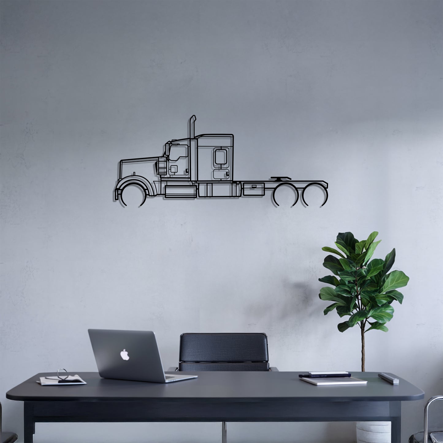 W900L (1990) - Semi Truck Metal Silhouette Wall Art - Truckers Gift - CDL Office Decor