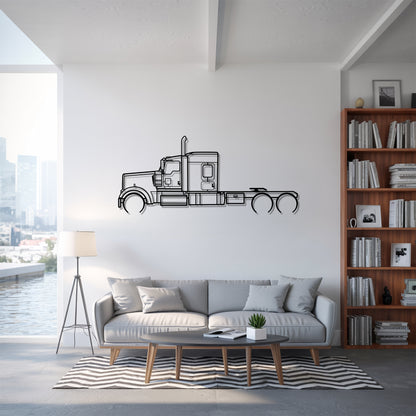 W900L (1990) - Semi Truck Metal Silhouette Wall Art - Truckers Gift - CDL Office Decor