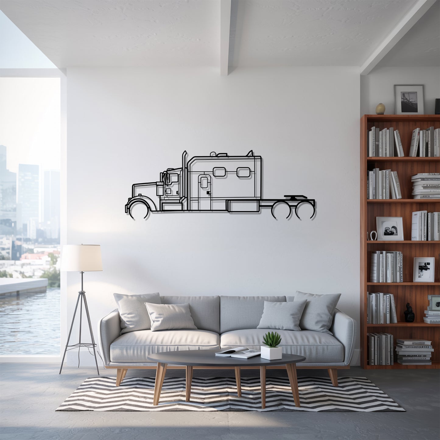 W900 (1961–present) - Semi Truck Metal Silhouette Wall Art - Truckers Gift - CDL Office Decor