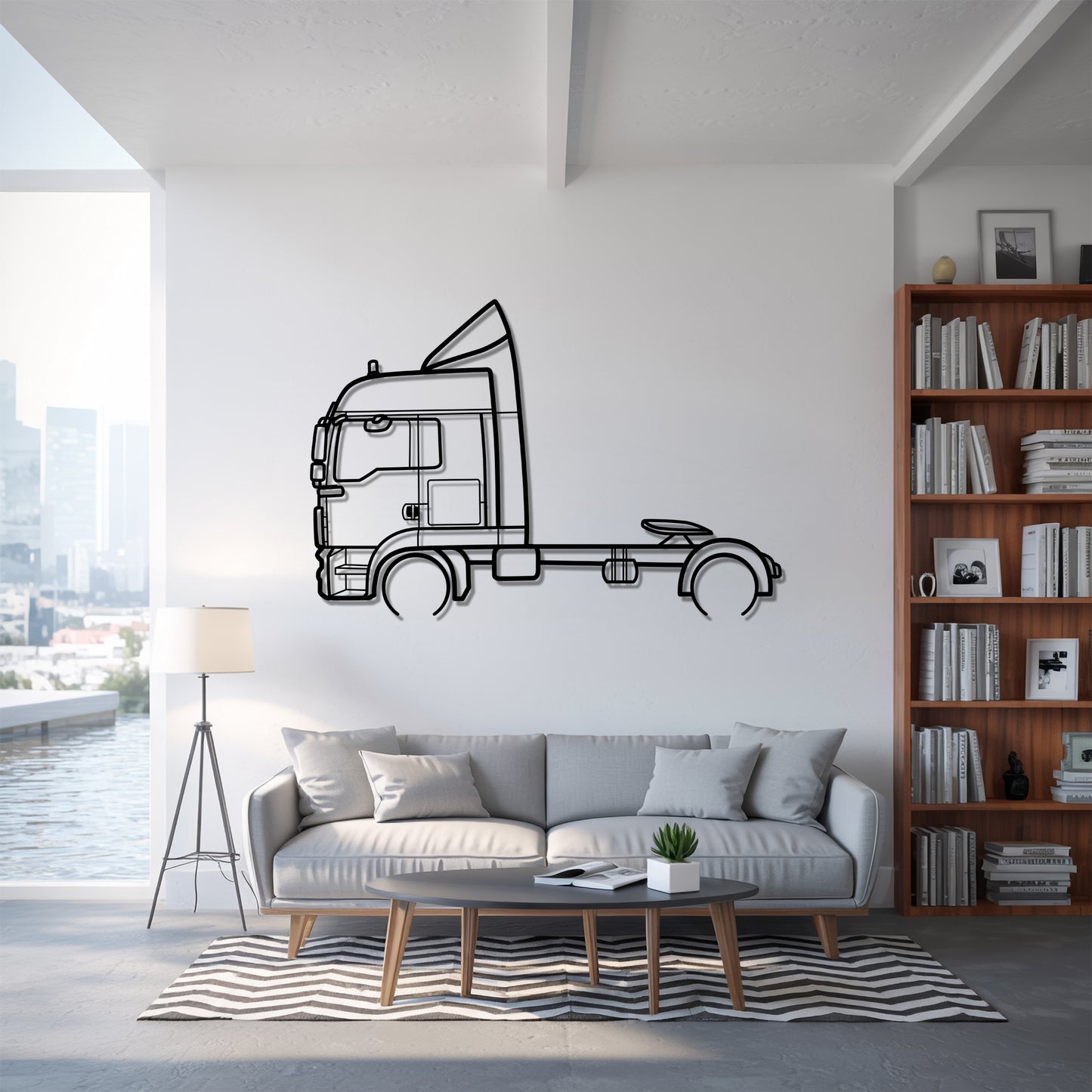 TGL 2005 - Semi Truck Metal Silhouette Wall Art - Truckers Gift - CDL Office Decor