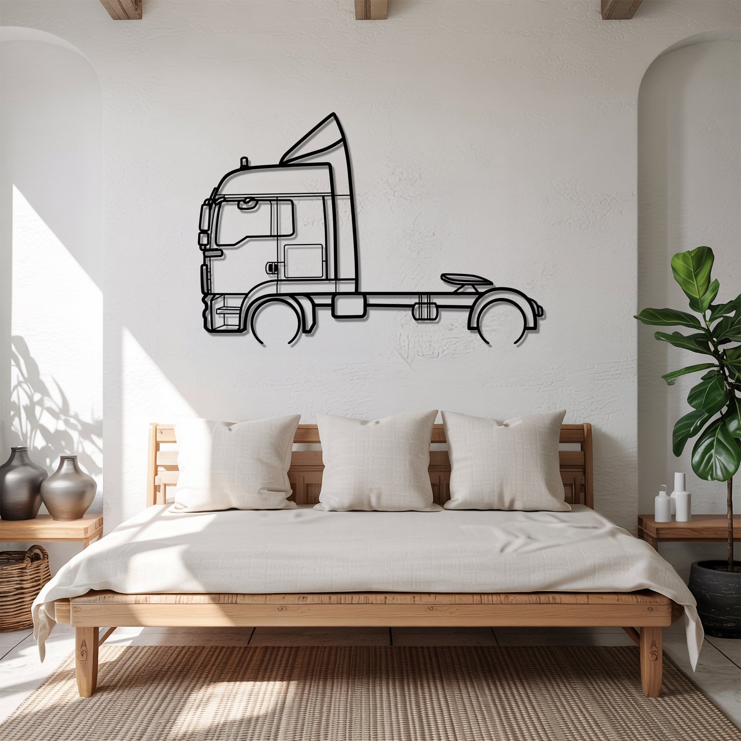 TGL 2005 - Semi Truck Metal Silhouette Wall Art - Truckers Gift - CDL Office Decor