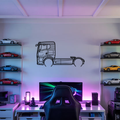 TGS 2007 - Semi Truck Metal Silhouette Wall Art - Truckers Gift - CDL Office Decor