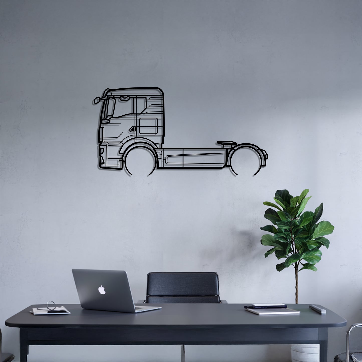 TGS 2007 - Semi Truck Metal Silhouette Wall Art - Truckers Gift - CDL Office Decor