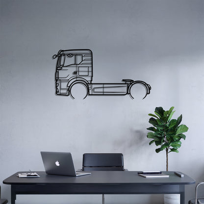 TGS 2007 - Semi Truck Metal Silhouette Wall Art - Truckers Gift - CDL Office Decor
