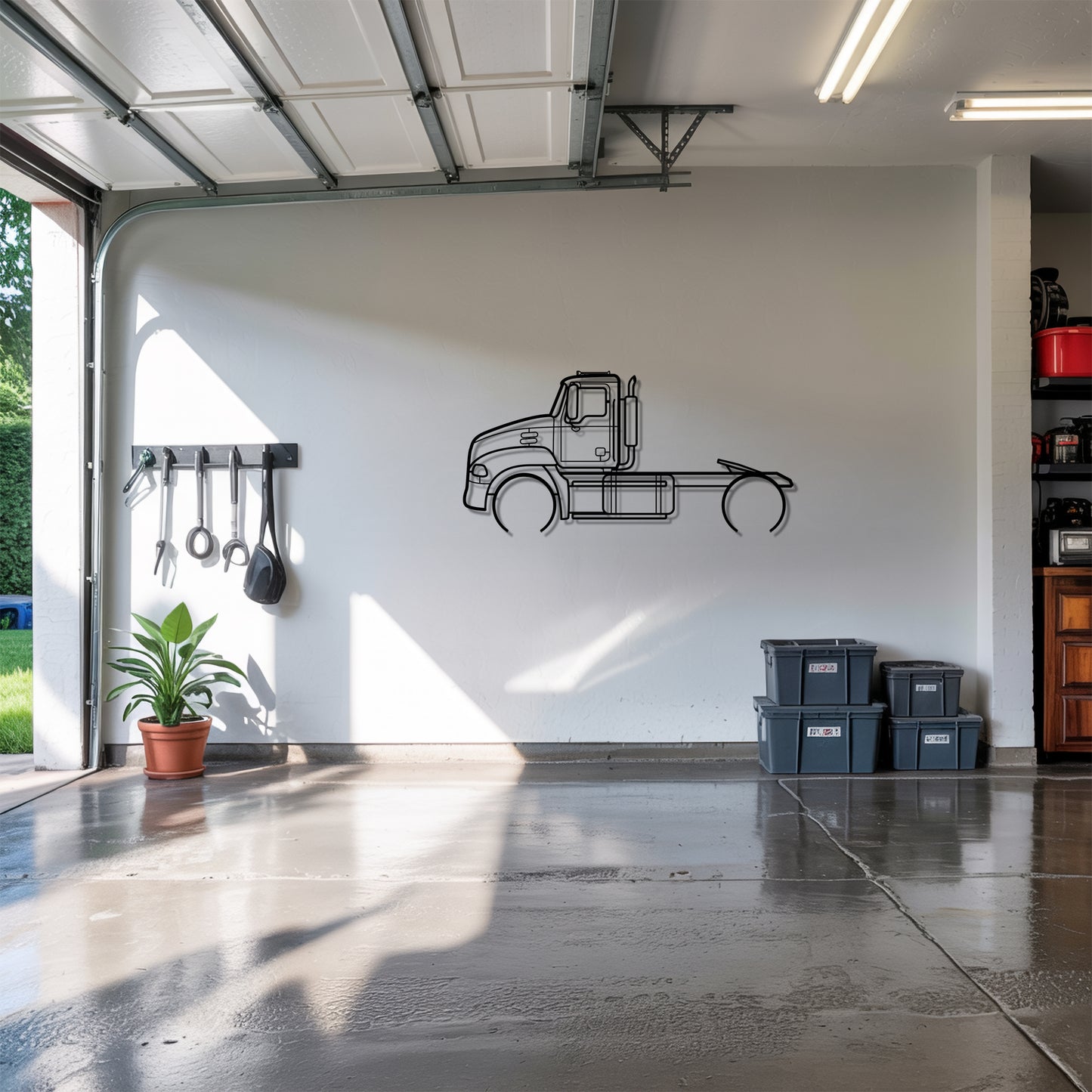 Vision (2002-2018) - Semi Truck Metal Silhouette Wall Art - Truckers Gift - CDL Office Decor