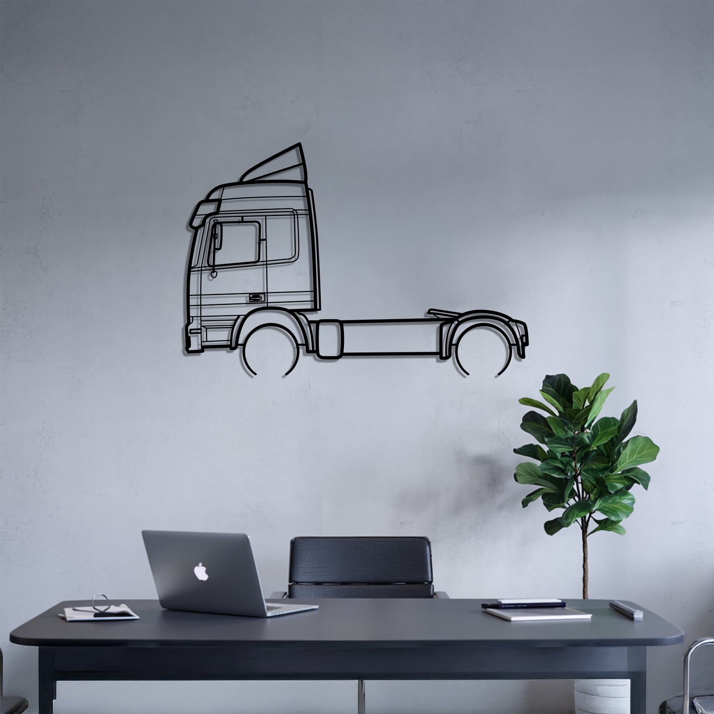 Actros 1996 - Semi Truck Metal Silhouette Wall Art - Truckers Gift - CDL Office Decor
