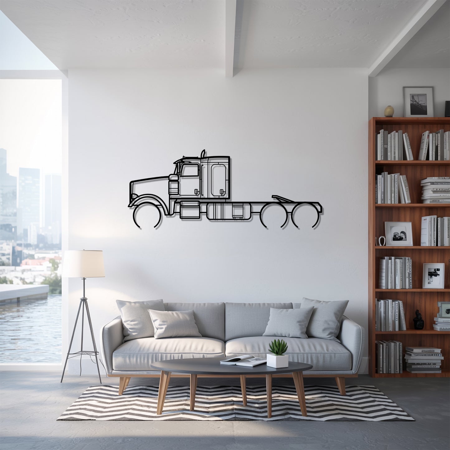 367 (2007) - Semi Truck Metal Silhouette Wall Art - Truckers Gift - CDL Office Decor