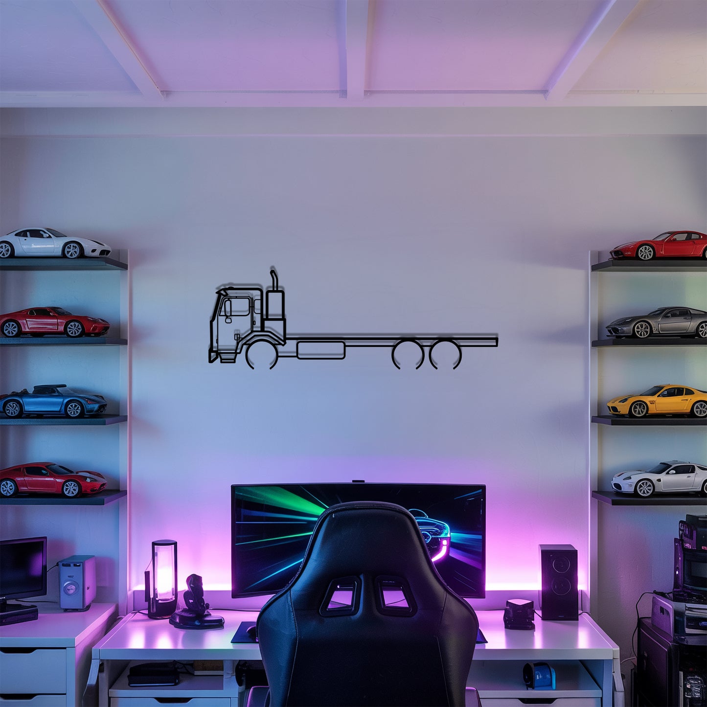 520 (1997) - Semi Truck Metal Silhouette Wall Art - Truckers Gift - CDL Office Decor