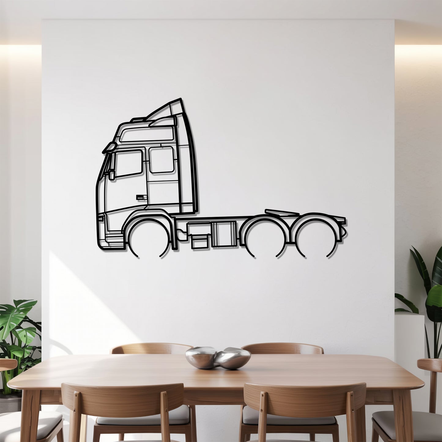 FH Series 1993 v2 - Semi Truck Metal Silhouette Wall Art - Truckers Gift - CDL Office Decor
