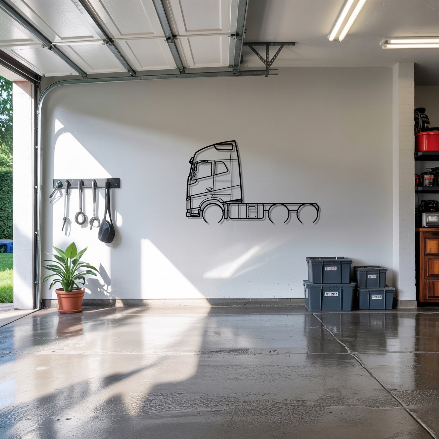 FH Series (1993) - Semi Truck Metal Silhouette Wall Art - Truckers Gift - CDL Office Decor