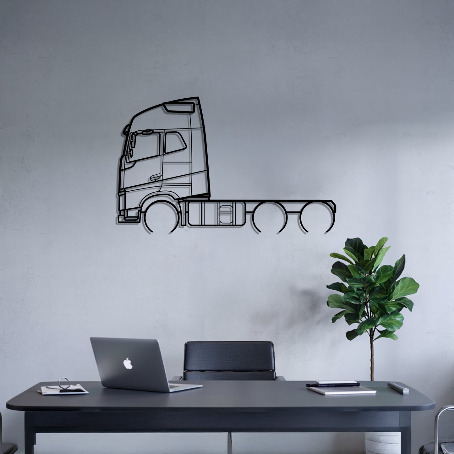 FH Series (1993) - Semi Truck Metal Silhouette Wall Art - Truckers Gift - CDL Office Decor