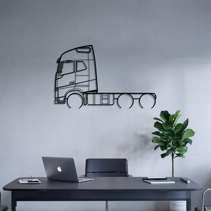 FH Series (1993) - Semi Truck Metal Silhouette Wall Art - Truckers Gift - CDL Office Decor