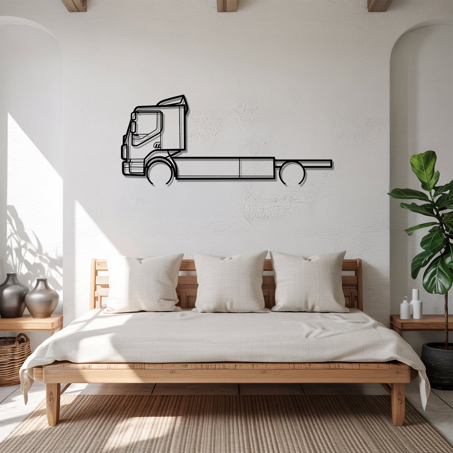 FL 1985 - Semi Truck Metal Silhouette Wall Art - Truckers Gift - CDL Office Decor
