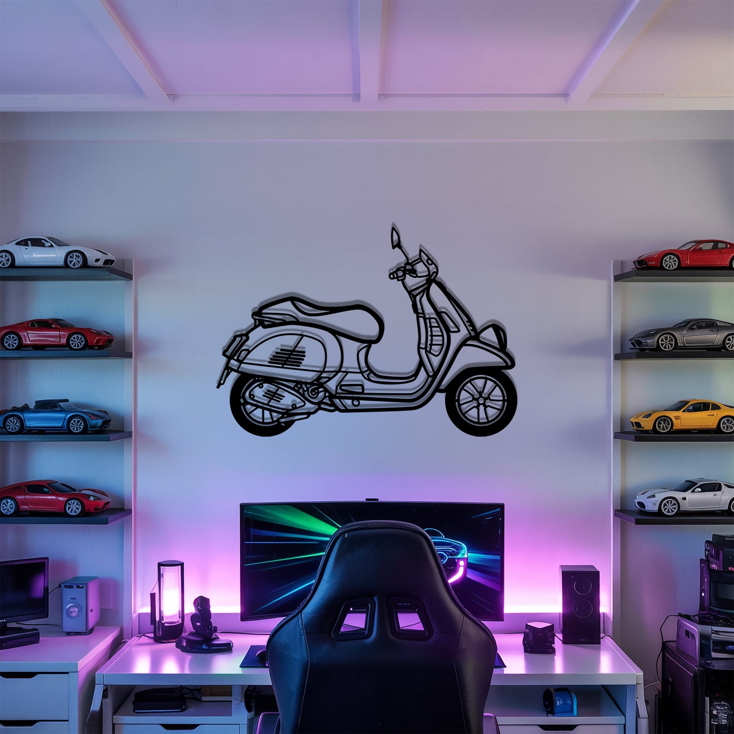 GTS 300 Detailed - Motorcycle Metal Silhouette Wall Art - Bikers Gift - Garage Decor