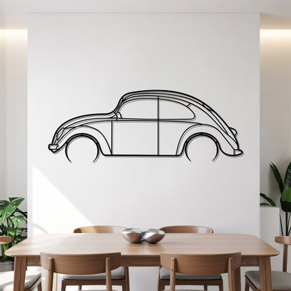 Beetle Detailed - Car Metal Silhouette Wall Art - Car Enthusiast Gift - Laser-cut Garage Decor