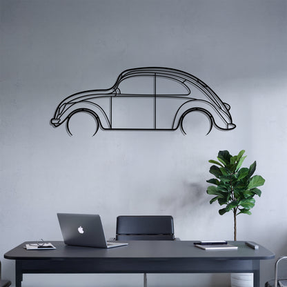 Beetle Detailed - Car Metal Silhouette Wall Art - Car Enthusiast Gift - Laser-cut Garage Decor